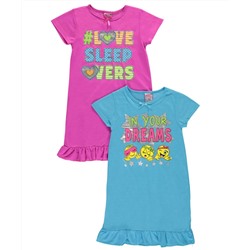 SWEET N SASSY BIG GIRLS’ “IN YOUR DREAMS” 2-PACK NIGHTGOWNS