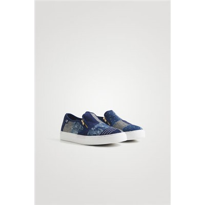 Zapatillas slip on denim cremallera