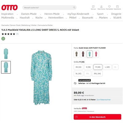 Ott*o лёгкое платье  с круглым вырезом и длинными рукавами, цена на оф сайте 89  экспорт✔️