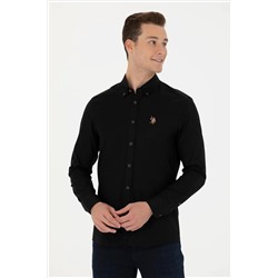 Erkek Siyah Uzun Kollu Basic Gömlek