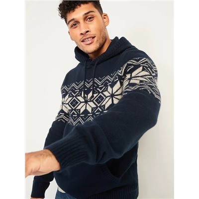 Fair Isle Pullover Sweater Hoodie for Men