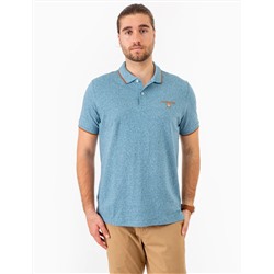 MARLED YARN POLO SHIRT WITH EMBROIDERED CREST