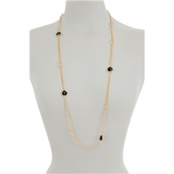Rivka Friedman 18K Gold Clad 2 Row Cable & Onyx Necklace