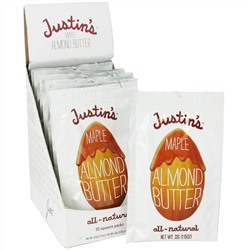 Justin's Nut Butter, Миндальное масло с кленовым сиропом, 10 пакетиков, 1,15 унции (32 г) каждый