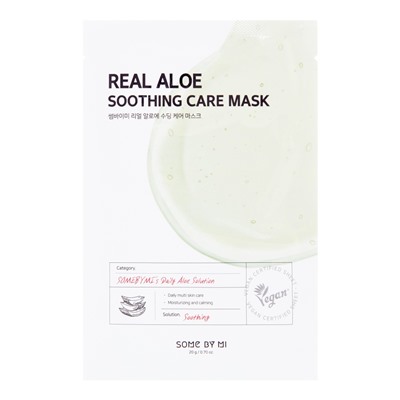 SOME BY MI REAL ALOE SOOTHING CARE MASK Успокаивающая тканевая маска для лица с экстрактом алоэ 20г