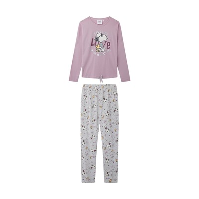 Pijama 100% algodón Snoopy Love rosa