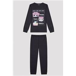 Penti Kız Çocuk Anime Antrasit Pijama Takımı PN028C7523SK-AR15