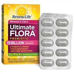 Renew Life, Ultimate Flora Probiotic, Women's Care, 15 Billion Live Cultures , 60 Vegetable Capsules