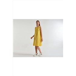 United Colors of Benetton Kadın Sarı %100 Koton Kolsuz Elbise Sarı 123P3K7ZDV00U