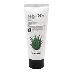 TONYMOLY CLEAN DEW Aloe Foam Cleanser Очищающая пенка для умывания с экстрактом алоэ вера 180мл