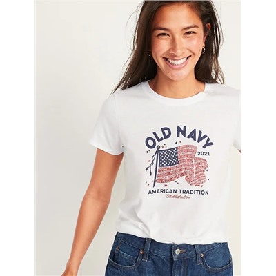 2021 U.S. Flag Graphic Tee for Women