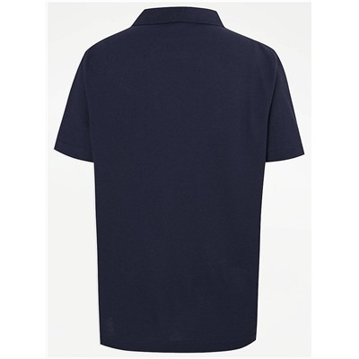 Navy Short Sleeve School Polo Shirts 2 Pack