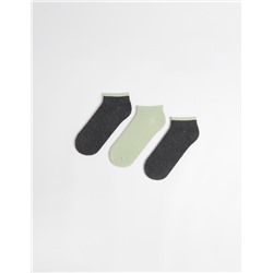 3 Pairs of Invisible Socks Pack, Men, Multicolour