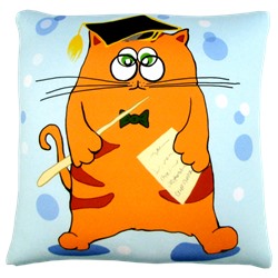 Подушка Игрушка Кот - ученый
