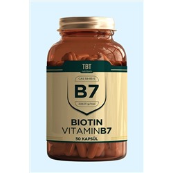 Tabitat Doğal Biotin Vitamin B7 Içeren Takviye Edici Gıda |50 Kapsül|