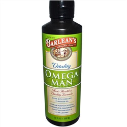 Barlean's, Органическое масло, Omega Man, формула для мужского здоровья и жизненной силы, 12 жидких унций (350 мл)