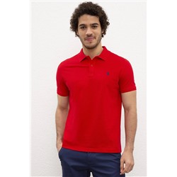 Erkek Kırmızı Basic Polo Yaka Tişört