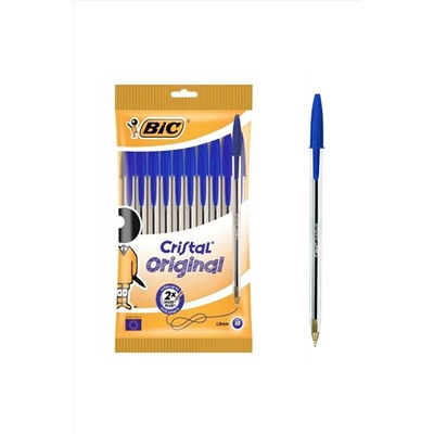 Bic Cristal Medium Mavi Orjinal Tükenmez Kalem 10'lu Paket CRSTL