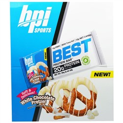 BPI Sports, Best Protein Bars, White Chocolate Pretzel, 12 Bars, 2.43 oz (69 g) Each