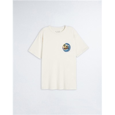 Surf Printed T-shirt, Men, Beige