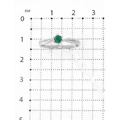 Кольцо из серебра с изумрудом родированное 925 пробы с1-643р433