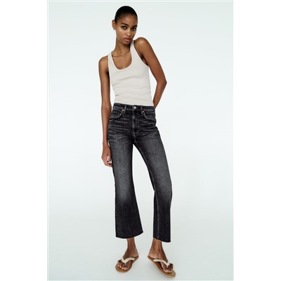 MID-RISE FLARED CROPPED TRF JEANS