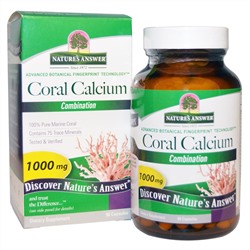 Nature's Answer, Кальций из кораллов, комплекс, 1000 мг, 90 капсул