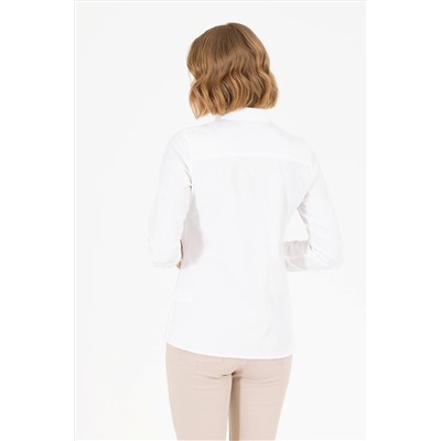 Kadın Beyaz Uzun Kollu Basic Gömlek