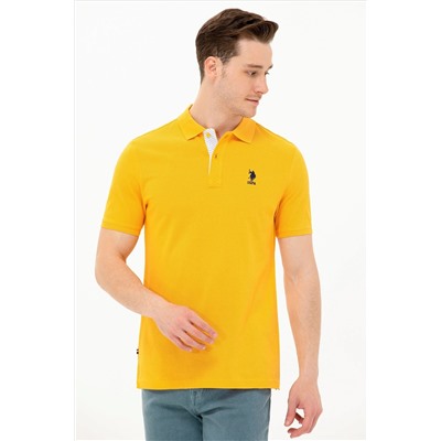 Erkek Sarı Basic Polo Yaka Tişört