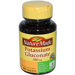 Nature Made, Калия глюконат, 550 мг, 100 таблеток