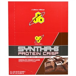 BSN, Syntha-6 Хрустящий  Белок, Вкус Хрустящего Шоколада, 12 батончиков, по 2,01 унции (57 г) каждый