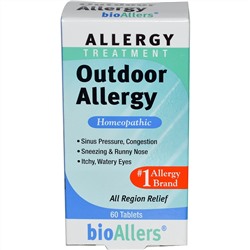 NatraBio, bioAllers, лечение аллергии, аллергия на открытом воздухе, 60 таблеток