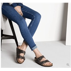 Arizona Soft Footbed Narrow Sandal In Iron Leather