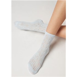 Socke mit Durchbruchmuster aus Baumwolle
