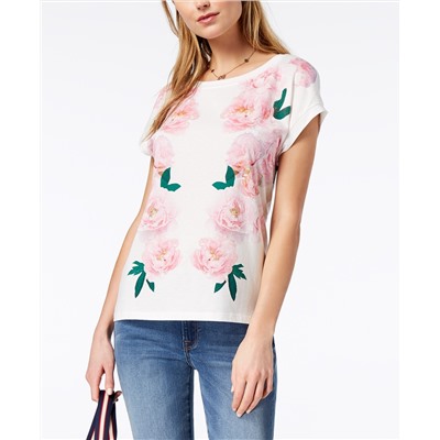 Tommy Hilfiger Rose-Print T-Shirt, Created for Macy's