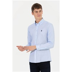 Erkek Açık Mavi Uzun Kollu Basic Gömlek