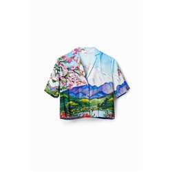 Camisa cropped Monte Fuji