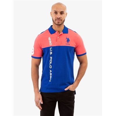 COLORBLOCK PIQUE POLO SHIRT WITH GRAPHIC PRINT