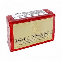 KHADI NATURAL Strawberry soap Натуральное мыло ручной работы с экстратом клубники 125г