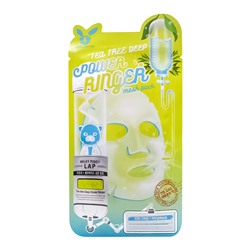Elizavecca Power Ringer Mask Pack Tea Tree Deep Успокаивающая тканевая маска с чайным деревом 23мл