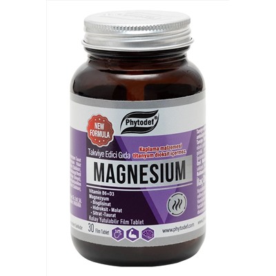 Phytodef Magnezyum Vitamin B6 D3 - 30 Tablet (MAGNESİUM) PHYTDFMGNSYM