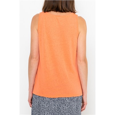Camiseta de tirantes de lino Naranja