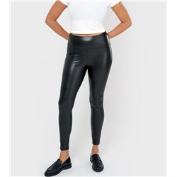 HIGH RISE FAUX LEATHER PULL ON LEGGING