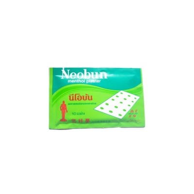 Обезболивающий ментоловый тайский пластырь Необун 4x6.3 см 10 шт в упаковке / Neobun menthol plaster 4x6.3 10 pcs