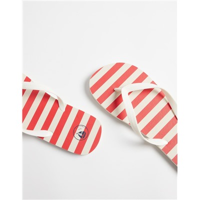 Striped Flip Flops, Men, Red