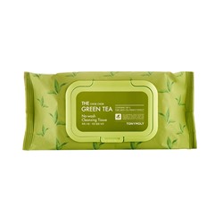 TONYMOLY THE CHOK CHOK GREEN TEA No-Wash Cleansing Tissue Салфетки для снятия макияжа с экстрактом зеленого чая 100шт
