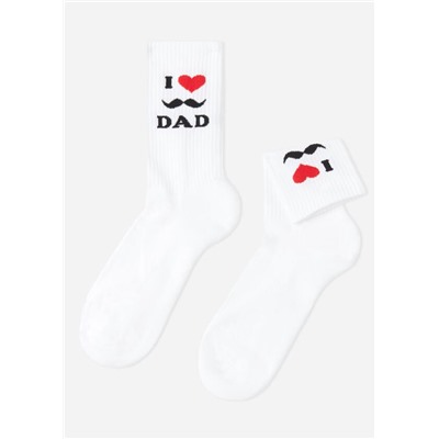 Kurze Herren-Baumwollsocken „I love Dad“