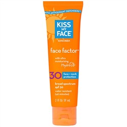 Kiss My Face, Солнцезащитный крем для лица и шеи, SPF 30, 2 жидких унции (59 мл)