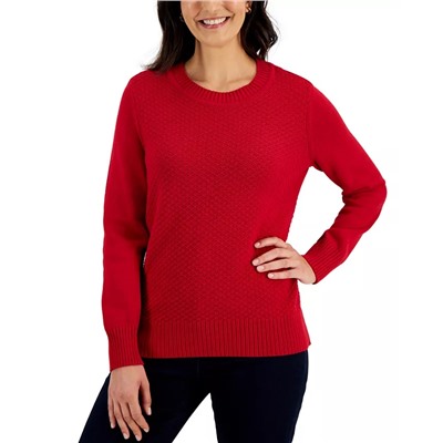 KAREN SCOTT Women's Cotton Zigzag Sweater, Created for Macy's