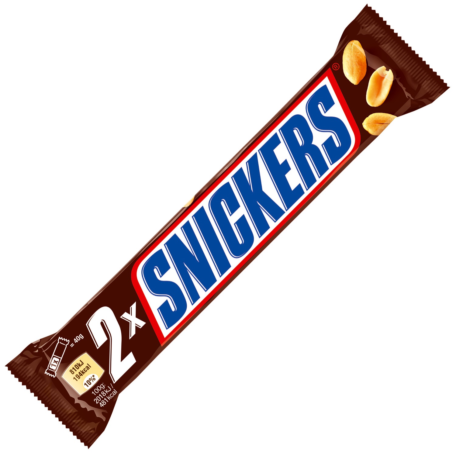 Батончик шоколадный snickers с арахисом 4шт 40гр